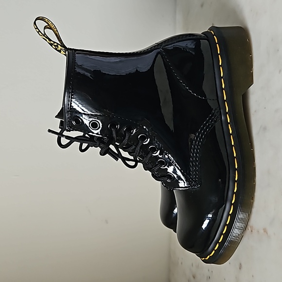 Dr. Martens Shoes - DR. MARTENS: NEW black patent leather 1460W combat boots